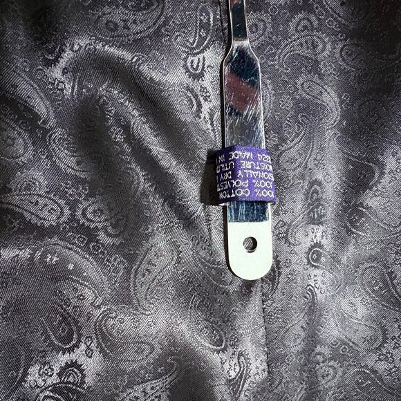 Adolfo Suit Jacket Men 42R Gray Corduroy Cotton Sport Blazer Boho Twee - Picture 8 of 9